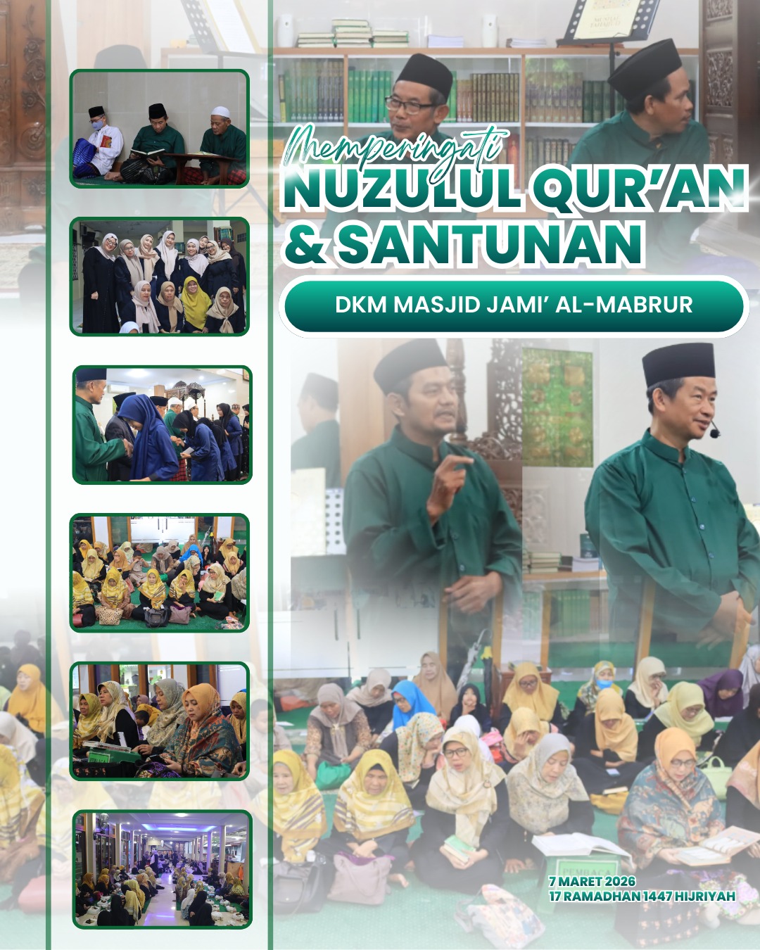 Penuh Kebersamaan, Masjid Jami’ Al-Mabrur Gelar Khotmil Qur’an, Santunan Yatim dan Buka Puasa Bersama